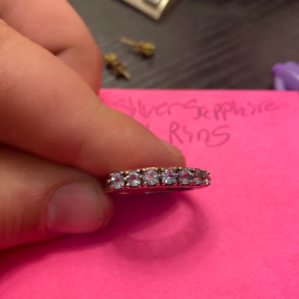 925 silver sapphire studded ring